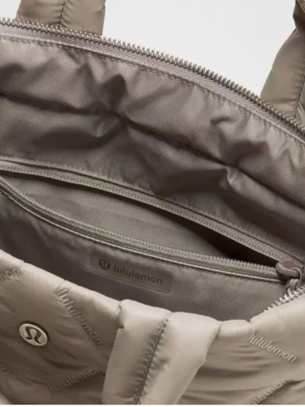 LULULEMON QUILTY PLEASURES TOTE BAG 12L WARM ASH GREY NEW - Picture 5 of 6